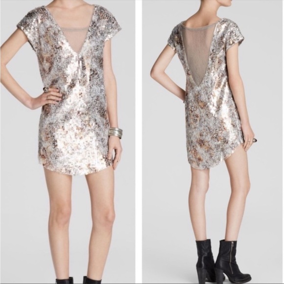 46. Free People Shuttered Glass Sequined Mini Dress XS - Picture 3 of 15